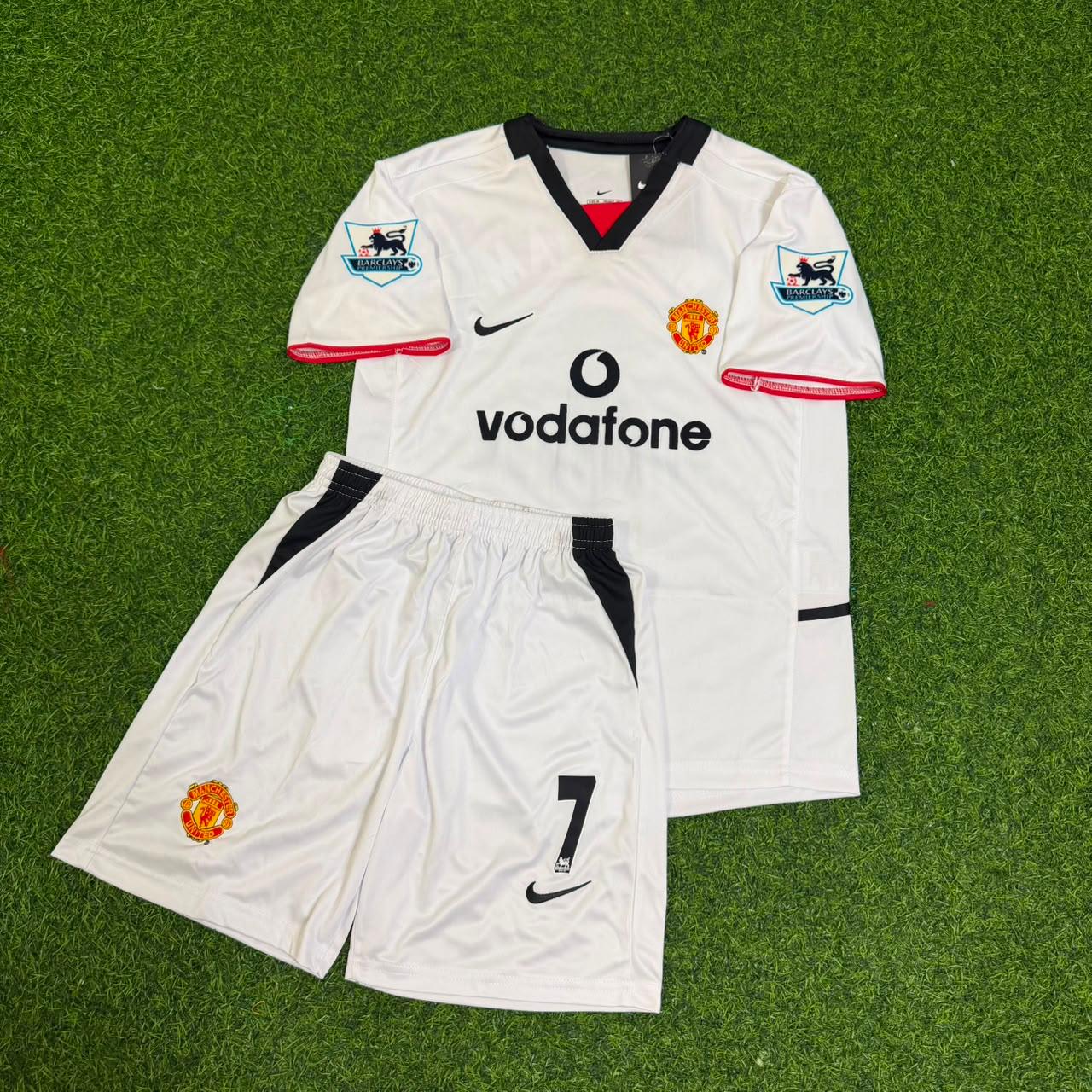 David Beckham Manchester United White Kids Retro Jersey