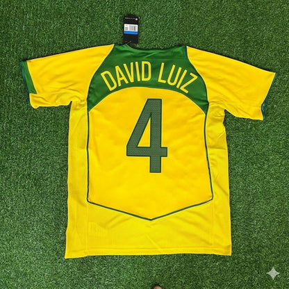 David Luiz 4– Brazil Retro Kit Jersey – | Trikot | Maillot Soccer Shirt