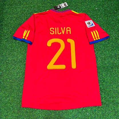 David Silva 21 – Spain 2010 World Cup Retro Kit Jersey – | Trikot | Maillot Soccer Shirt