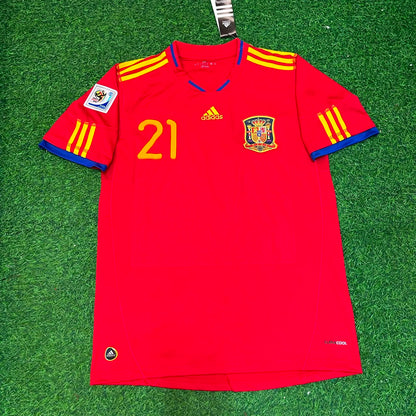David Silva 21 – Spain 2010 World Cup Retro Kit Jersey – | Trikot | Maillot Soccer Shirt