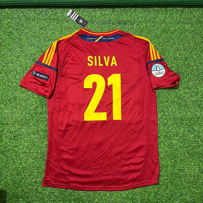 David Silva Spain EURO 2012 Final Retro Football Jersey Kit