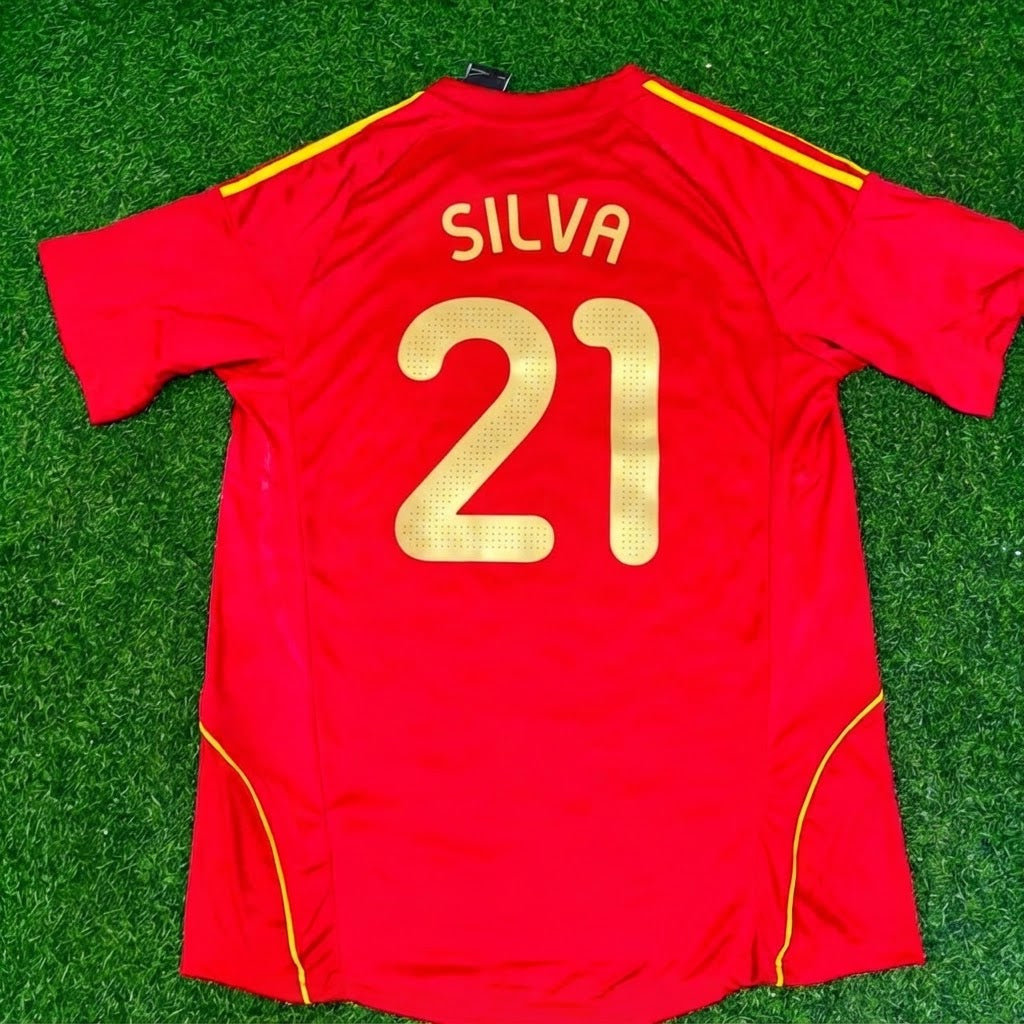 David Silva #21 Spain EURO 2008 Red Home Retro Football Jersey