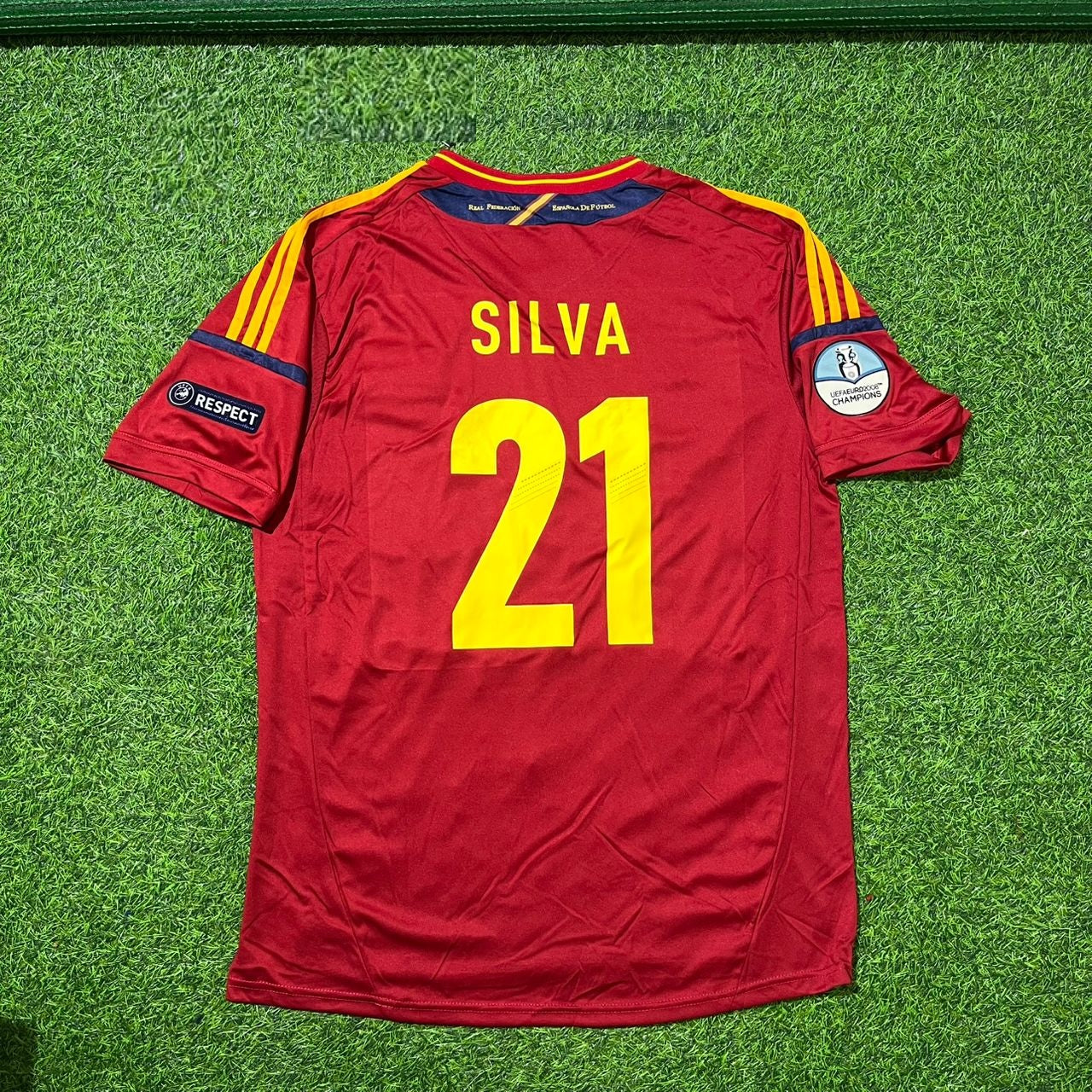 David Silva Spain EURO 2012 Final Retro Football Jersey Kit