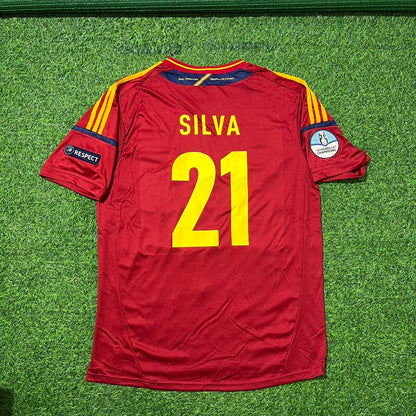 David Silva Spain EURO 2012 Final Retro Football Jersey Kit