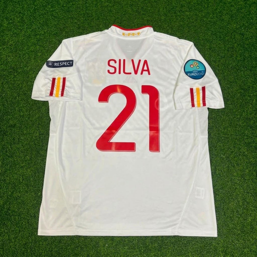 David Silva Spain EURO 2012 Final Retro Football Jersey Kit