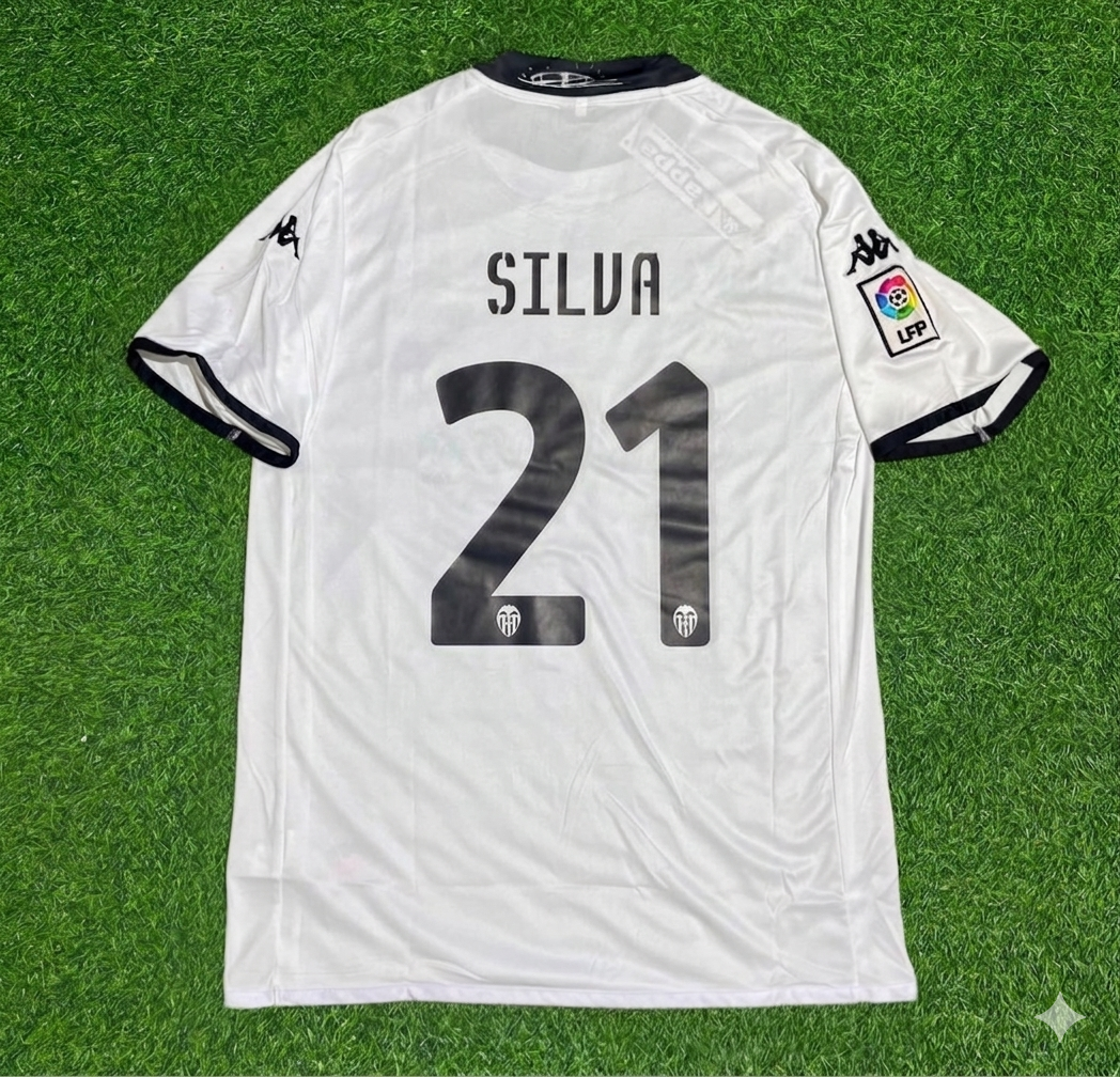 David Silva #21 Valencia White Retro Football Jersey