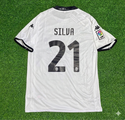 David Silva #21 Valencia White Retro Football Jersey