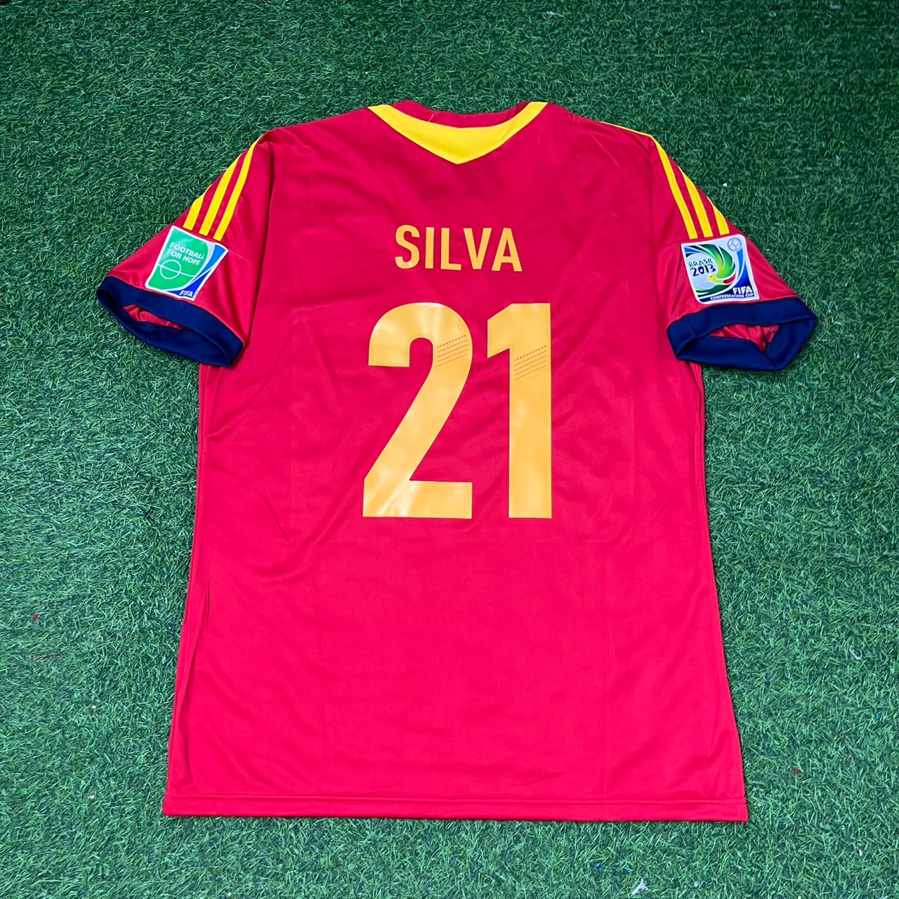 David Silva Spain 2013 Confederations Cup Retro Jersey Trikot