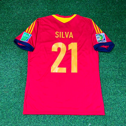 David Silva Spain 2013 Confederations Cup Retro Jersey Trikot