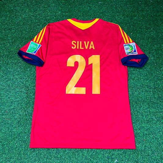 David Silva Spain 2013 Confederations Cup Retro Jersey Trikot