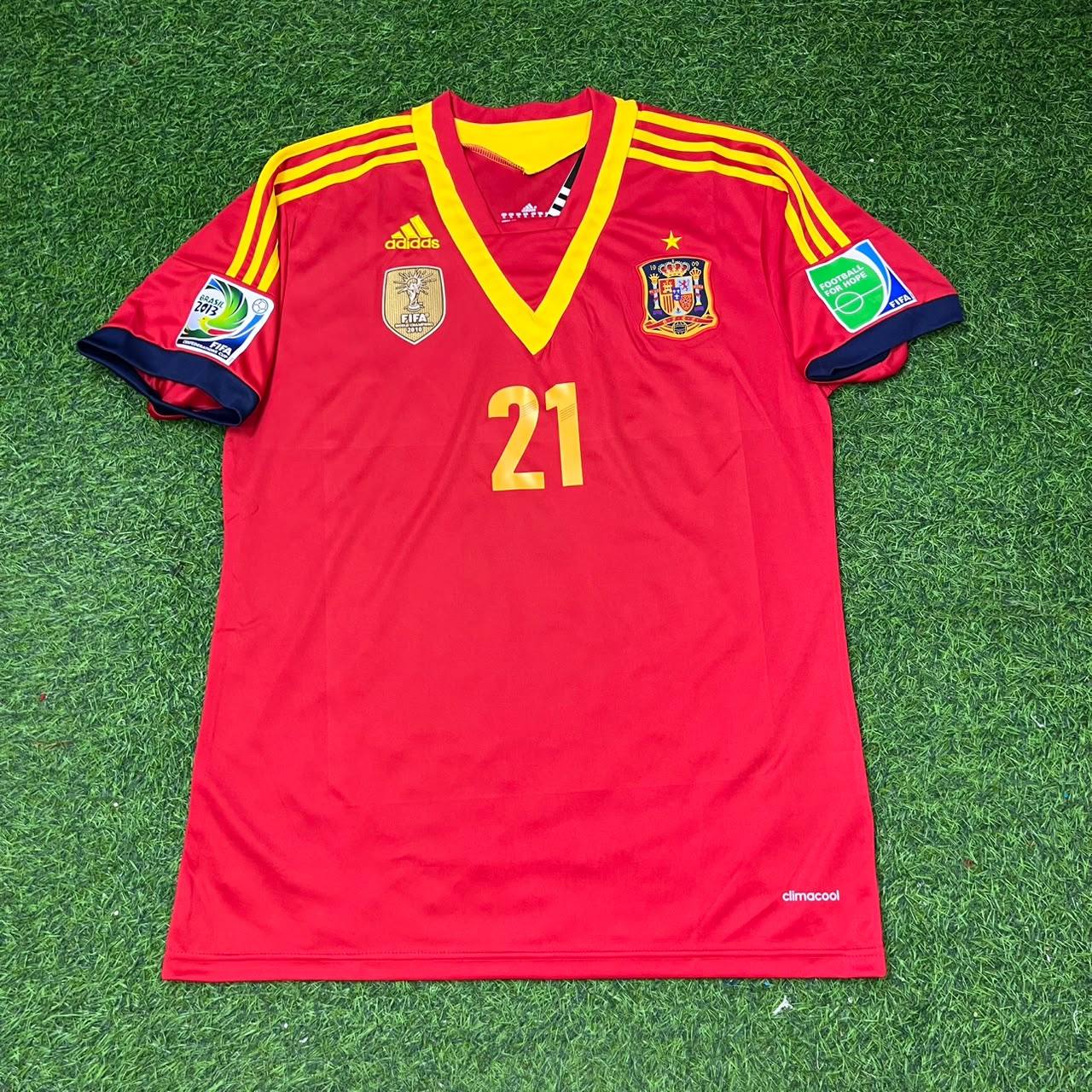 David Silva Spain 2013 Confederations Cup Retro Jersey Trikot
