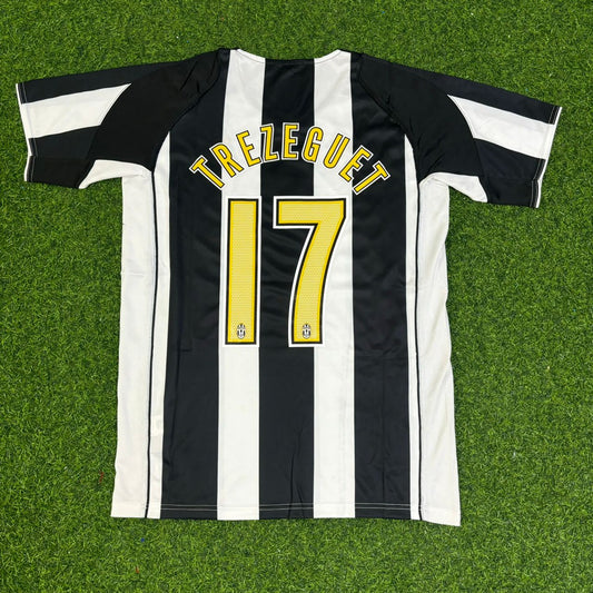 David Trezeguet #17 Juventus 2004-2005 Schwarz Weiß Heim Retro Fußballtrikot