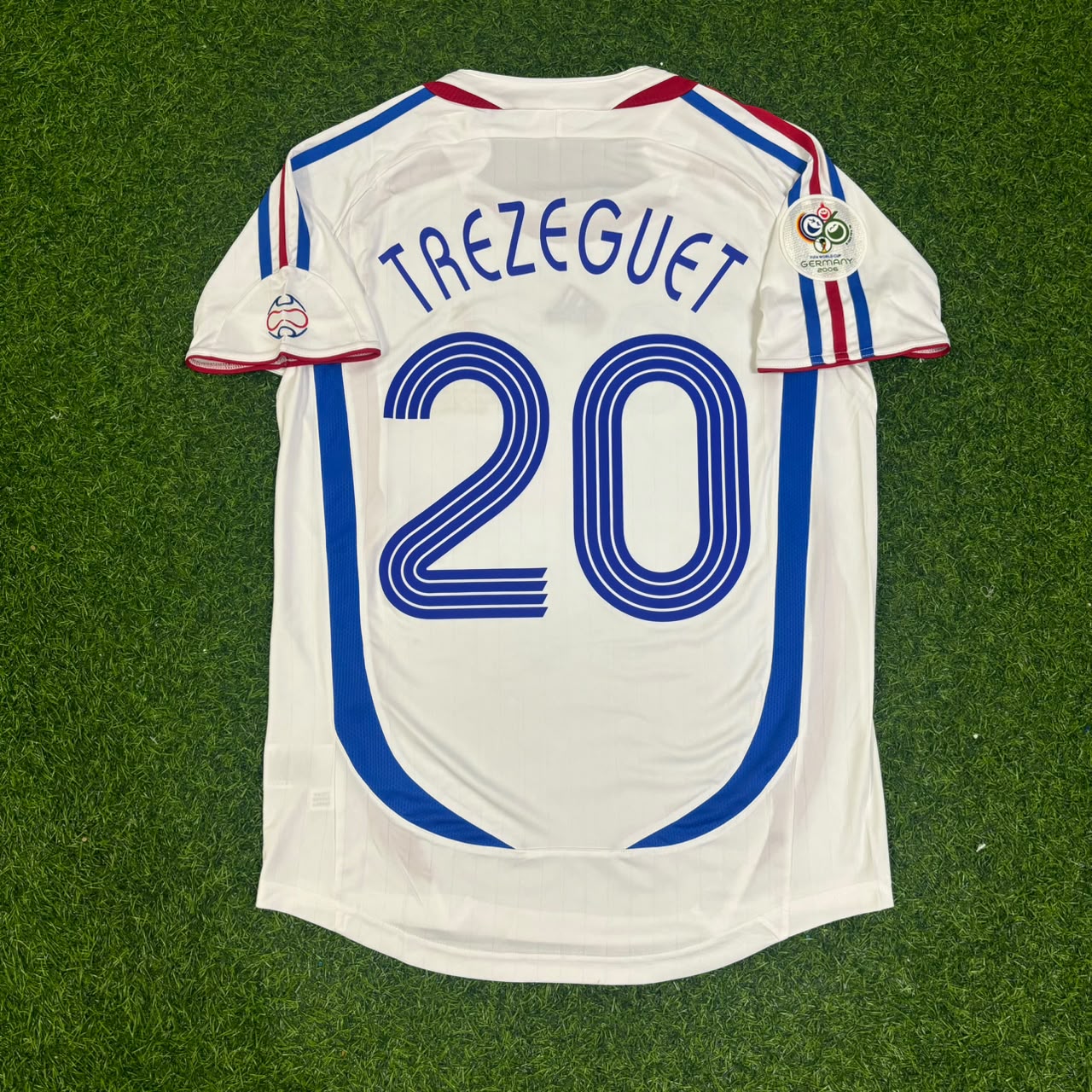 David Trezeguet, Frankreich, WM-Finale 2006, weißes Retro-Trikot – | Trikot | Maillot