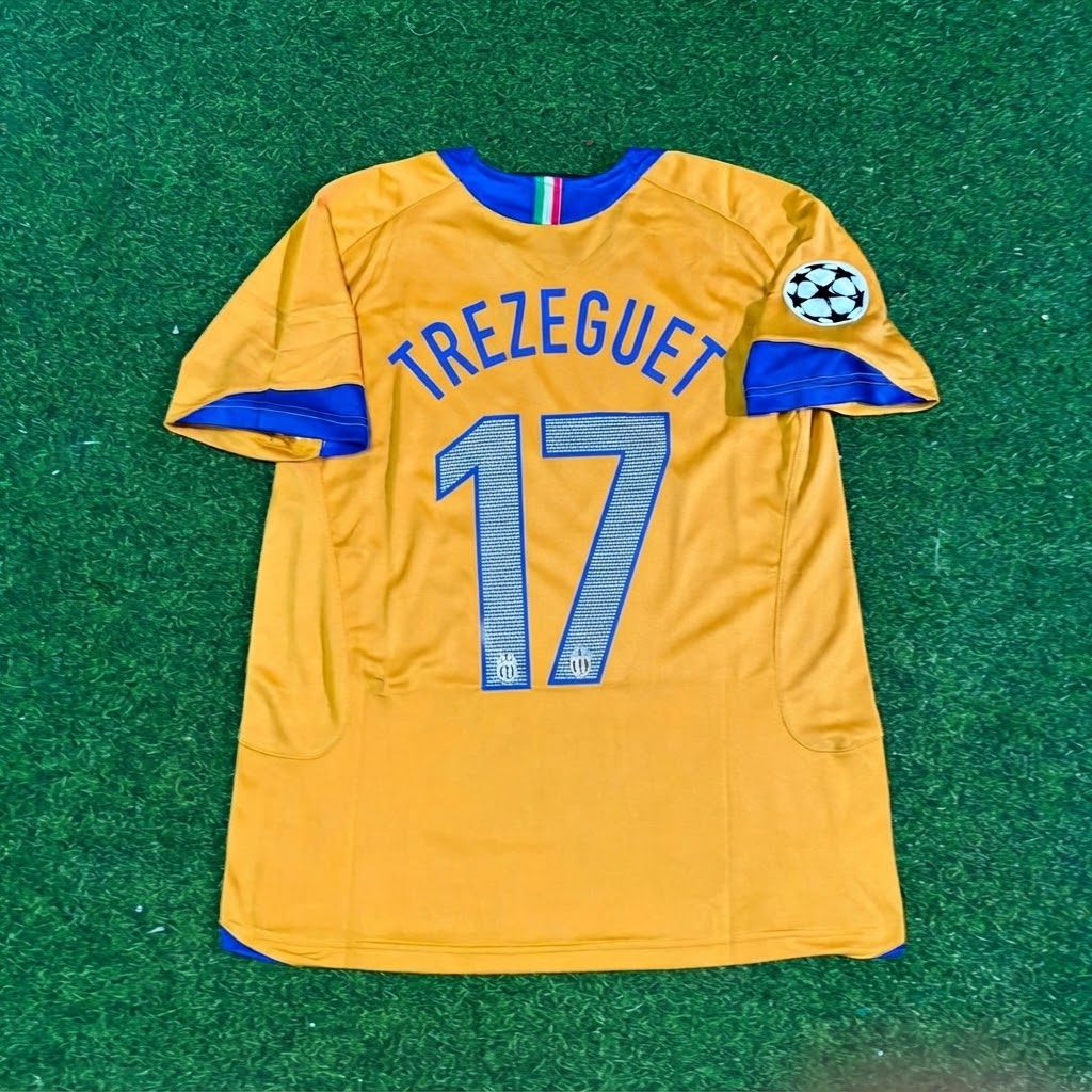 David Trezeguet #17 Juventus 2005-2006 Yellow Third Retro Football Jersey