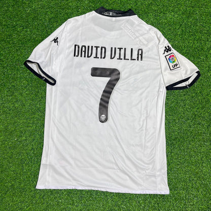 David Villa #7 Valencia 2009-2010 Home Retro Football Jersey