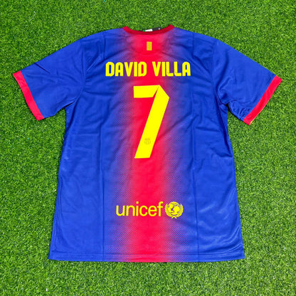 David Villa Barcelona 2012/2013 Retro Home Football Jersey