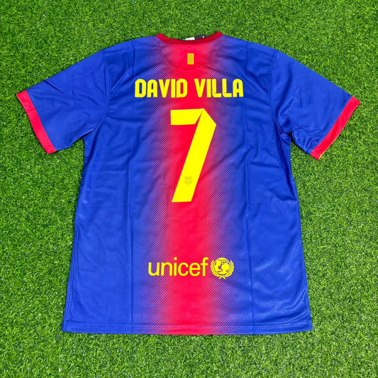 David Villa Barcelona 2012/2013 Retro Home Football Jersey