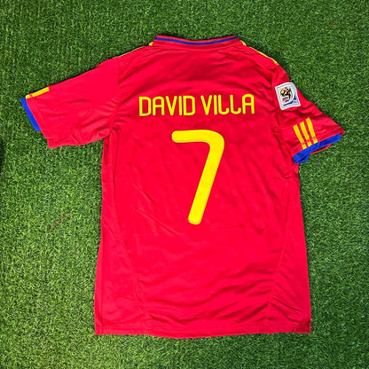 David Villa 7 – Spain 2010 World Cup Retro Kit Jersey – | Trikot | Maillot Soccer Shirt