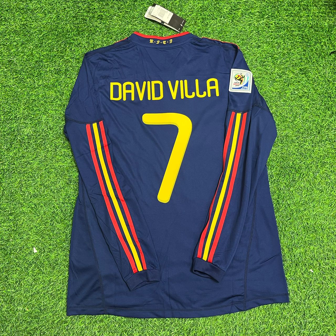 David Villa - Spain Away 2010 World Cup Final Retro Jersey Trikot