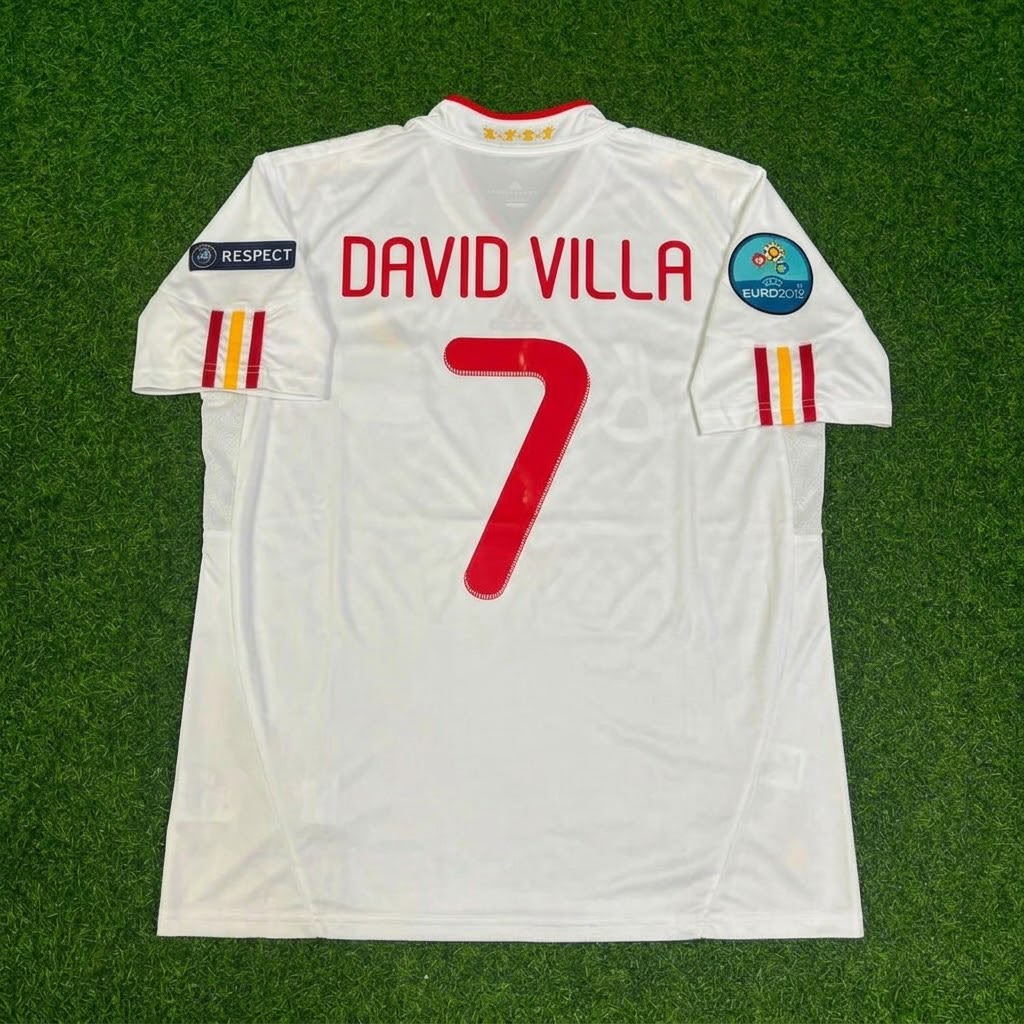 David Villa Spain EURO 2012 Final Retro Football Jersey Kit