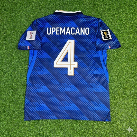 Dayot Upamecano 4- France Home 2026 World Cup Blue Football Jersey