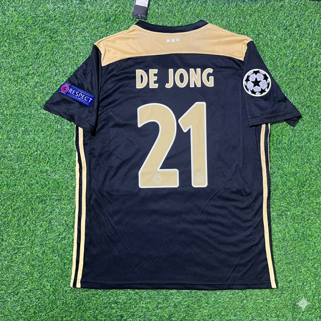 Frenkie De Jong Ajax 2018–2019 Champions League Black Retro Football Jersey Kit