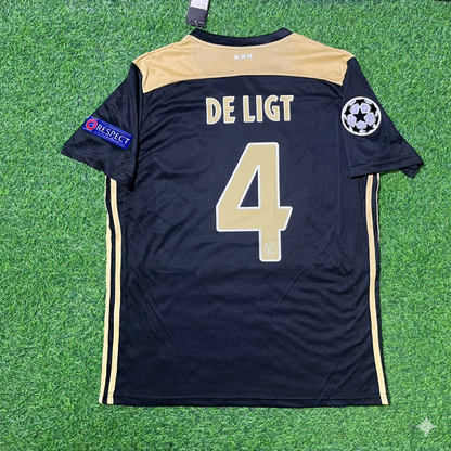 Matthijs de Ligt Ajax 2018–2019 Champions League Black Retro Football Jersey Kit