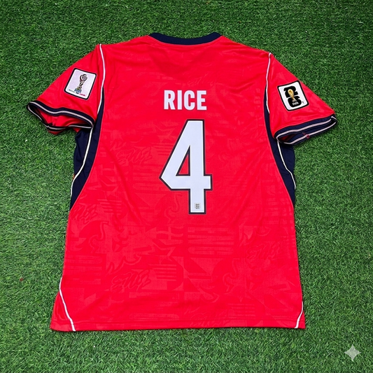 Declan Rice #4 England 2026 World Cup Away Red Football Jersey