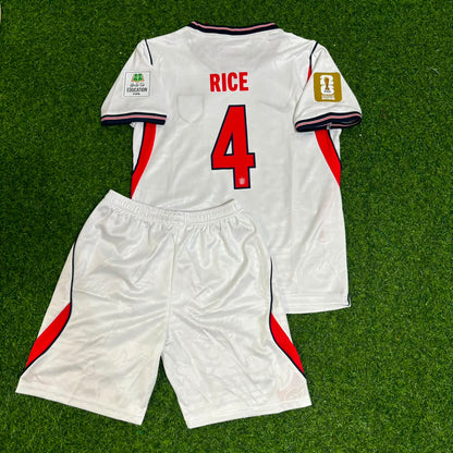 Declan Rice #4 England 2026 World Cup KIDS Home White Football Jersey