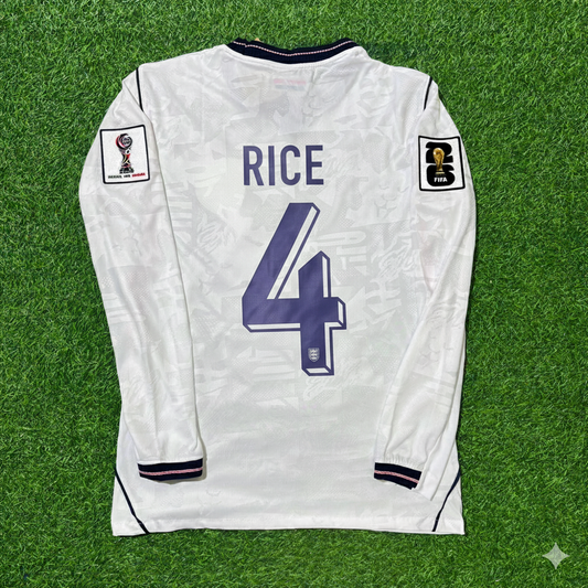 Declan Rice 4- England 2026 World Cup Long Sleeve Kit Jersey Trikot Maillot