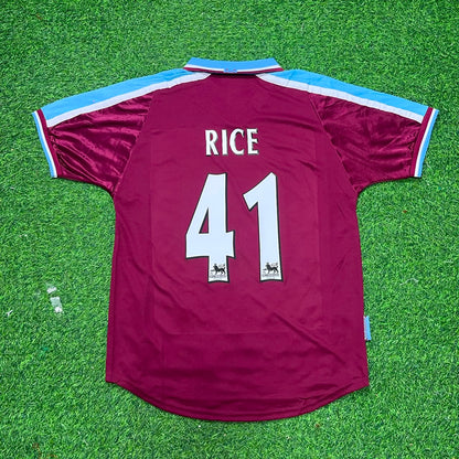Declan Rice #41 West Ham United Home Retro Football Jersey