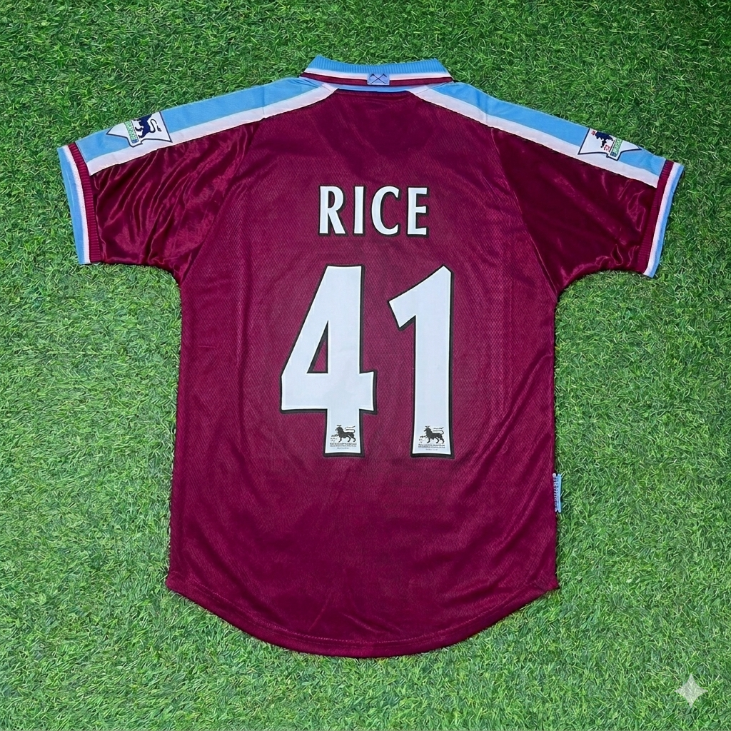 Declan Rice #41 West Ham United Home Retro Football Jersey