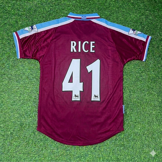 Declan Rice #41 West Ham United Home Retro Football Jersey