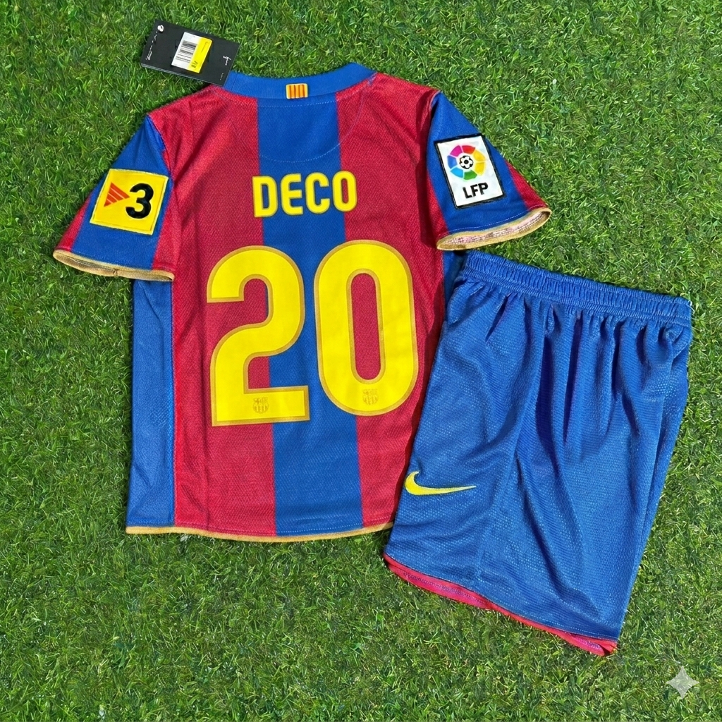 Deco 20- Barcelona 2007/2008 Retro KIDS Football Jersey