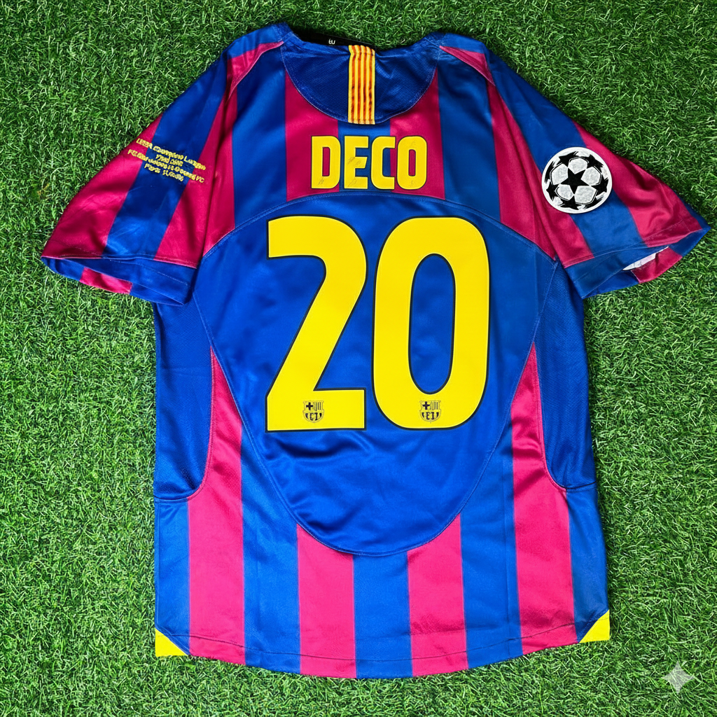 Deco Barcelona 2006 Finale Retro Kurzarm-Fußballtrikot