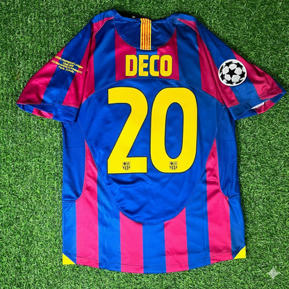 Deco Barcelona 2006 Finale Retro Kurzarm-Fußballtrikot