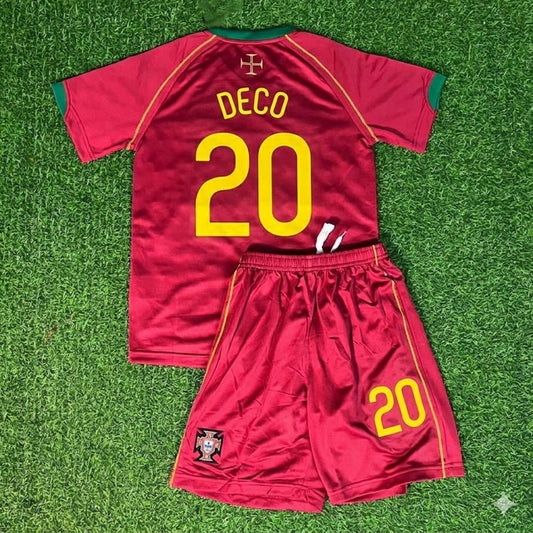Deco #20 Portugal 2006 Kids Kit Kinder Trikot Soccer Shirt