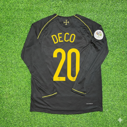 Deco Portugal 2006 World Cup Long Sleeve Black Retro Football Jersey