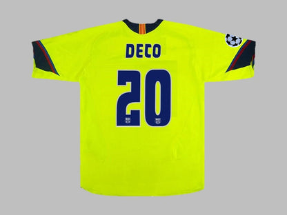 Deco #20 Barcelona 2005 2006 Grün Gelb Retro Trikot Maillot Fußballshirt