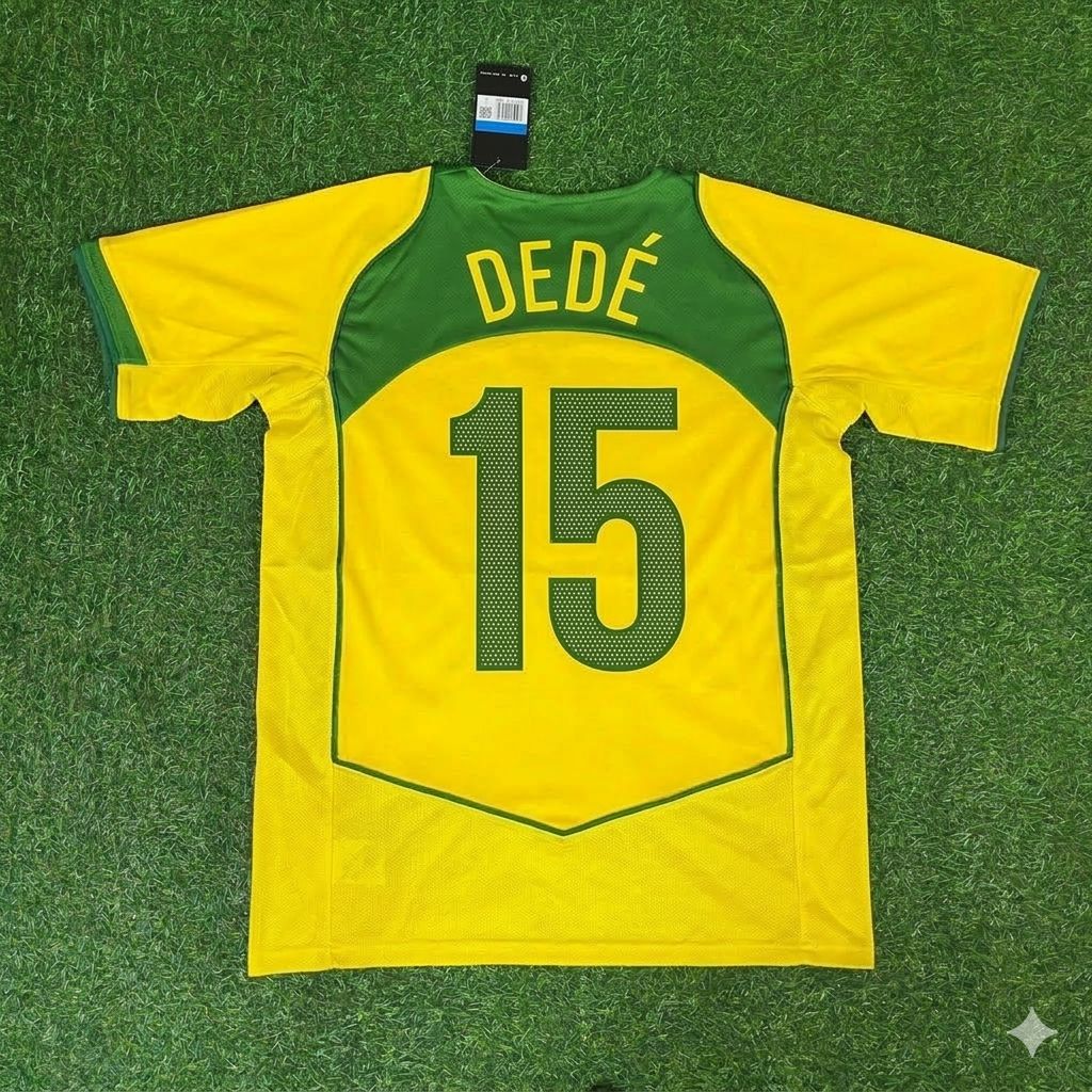 Dedê 15– Brazil 2004–2006 Retro Kit Jersey – | Trikot | Maillot Soccer Shirt