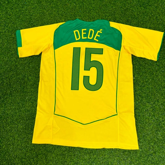 Dedê 15– Brazil 2004–2006 Retro Kit Jersey – | Trikot | Maillot Soccer Shirt