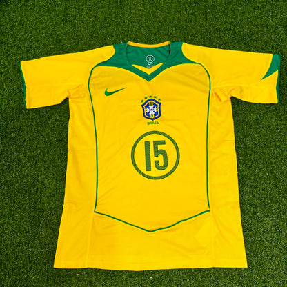 Dedê 15– Brazil 2004–2006 Retro Kit Jersey – | Trikot | Maillot Soccer Shirt