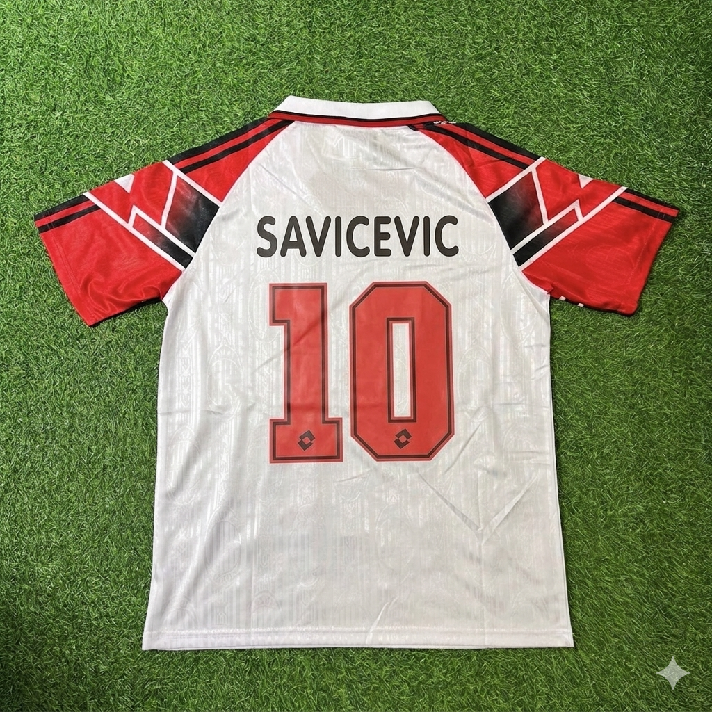 Dejan Savićević #10 AC Milan 1997 Away Retro Football Jersey
