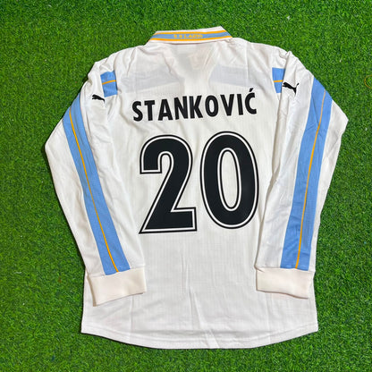 Dejan Stankovic Lazio 1999 2000 White Long Sleeve Retro Football Jersey Kit