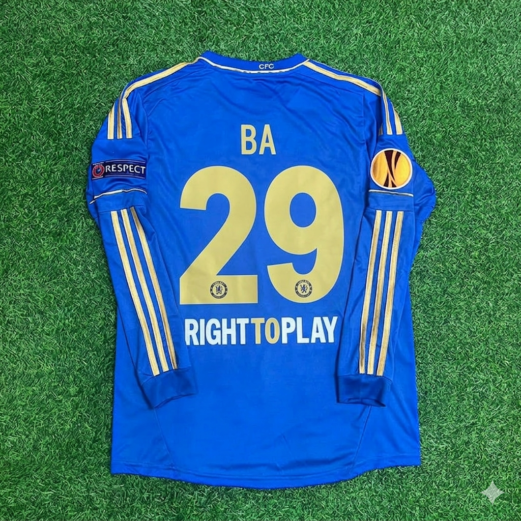 Demba Ba 29-Chelsea 2013 Europe League Final Amsterdam Blue Retro Football Jersey Soccer Shirt