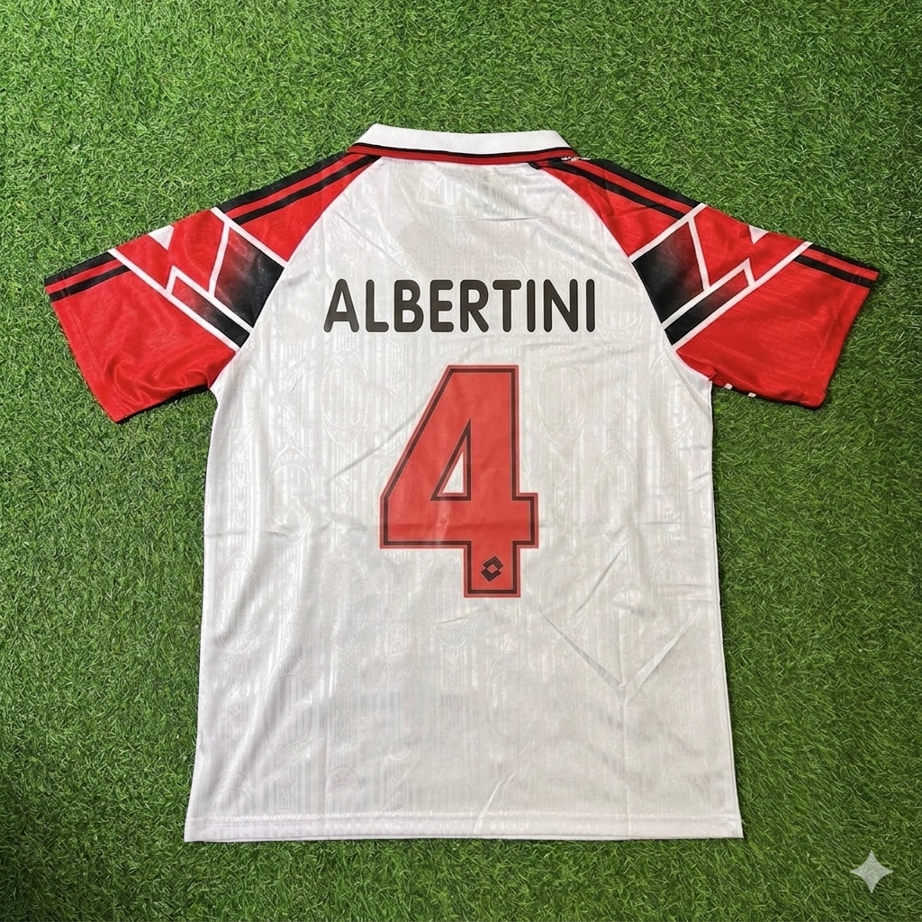 Demetrio Albertini #4 AC Milan 1997 Away Retro Football Jersey