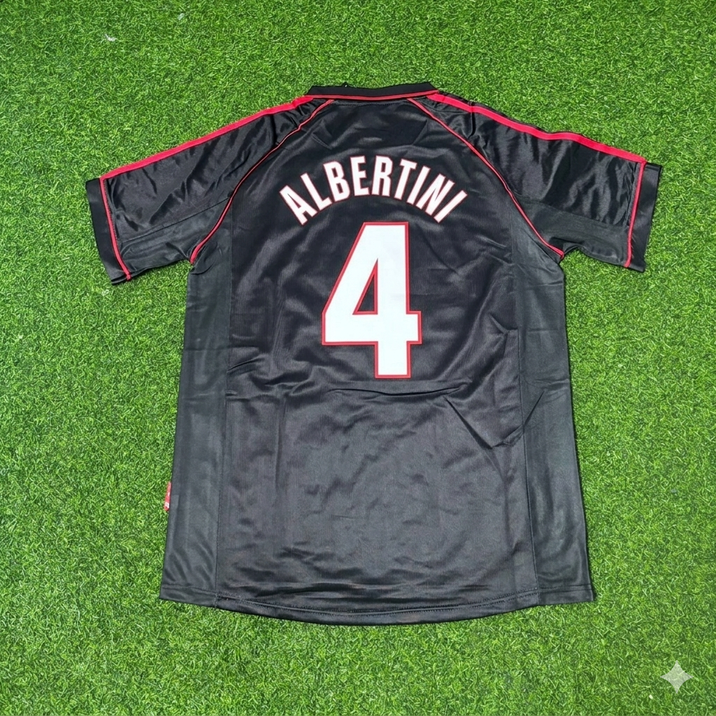 Demetrio Albertini #4 AC Milan 1998-1999 Black Retro Football Jersey