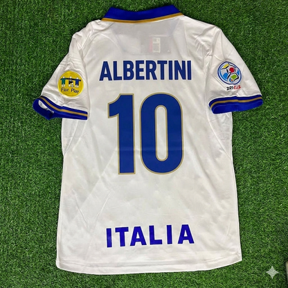 Demetrio Albertini #10 Italy EURO 1996 White Retro Jersey