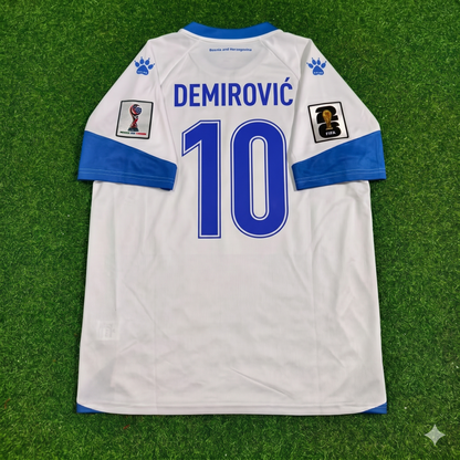 Ermedin Demirovic Bosnia and Herzegovina 2026 World Cup Away White Football Jersey