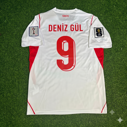Deniz Gül #13 Turkey Türkiye- World Cup 2026 -Away White - Jersey Trikot - Maillot Maglia